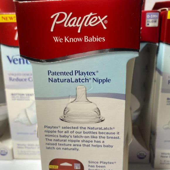 Playtex VentAire 6oz Baby Bottle Naturalatch Silicone Nipple Angled Bottom Vent - Picture 5 of 13